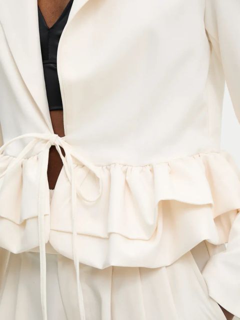 Answear.LAB marynarka kolor beżowy niezapinana gładka