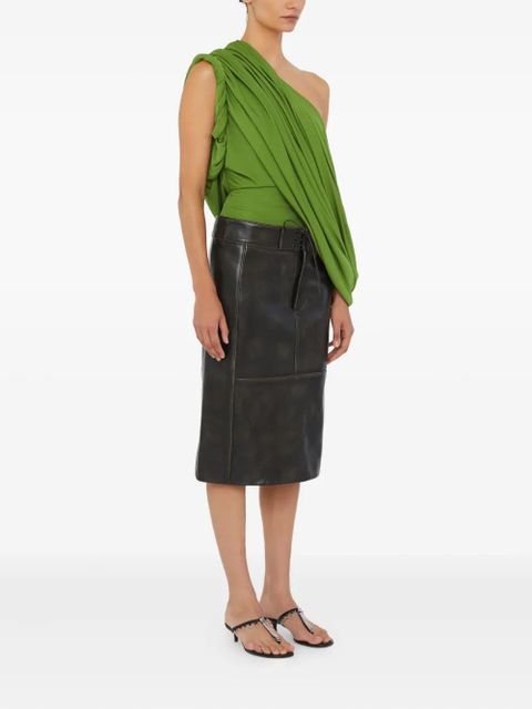 Christopher Esber burnished leather panelled skirt - Black - zdjęcie produktu nr 2