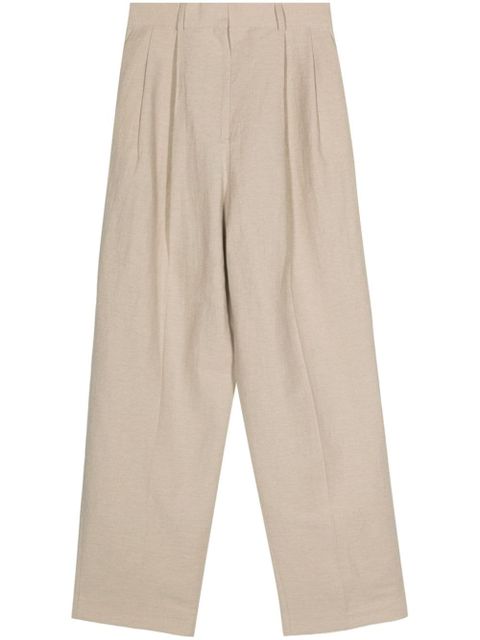 TOTEME pleat-detail tapered trousers - Neutrals - zdjęcie produktu nr 1