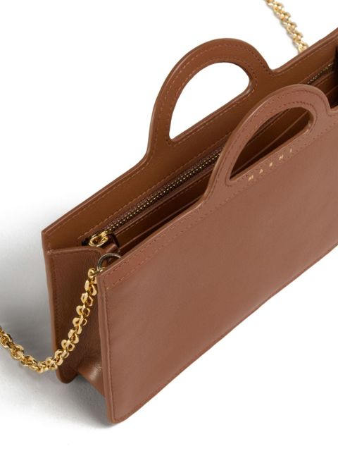 Marni Tropicalia leather wallet-on-chain - Brown