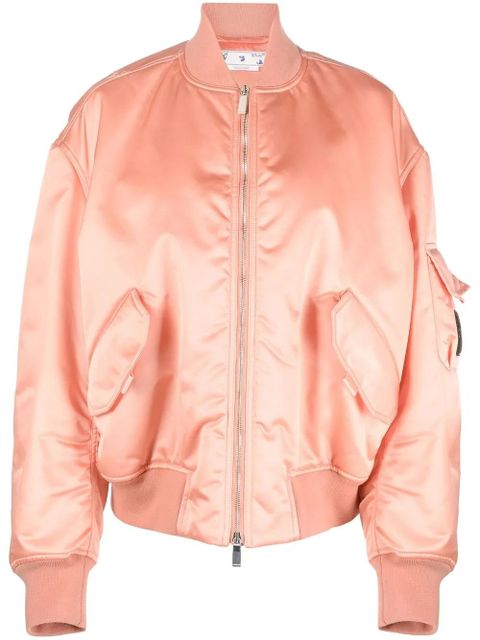 Off-White Laundry logo-patch bomber jacket - Orange - zdjęcie produktu nr 1