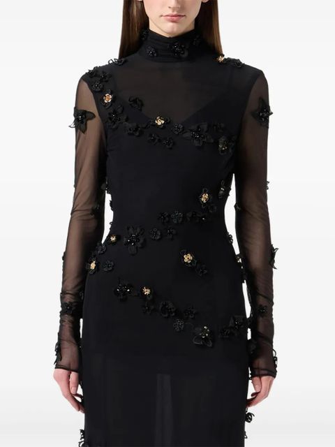Blumarine floral-embellished maxi dress - Black