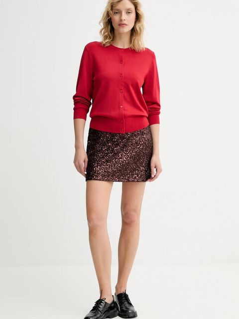 Answear.LAB spódnica kolor brązowy mini rozkloszowana