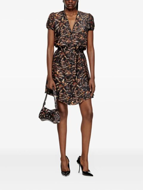 Diesel D-Ollish print mini dress - Black