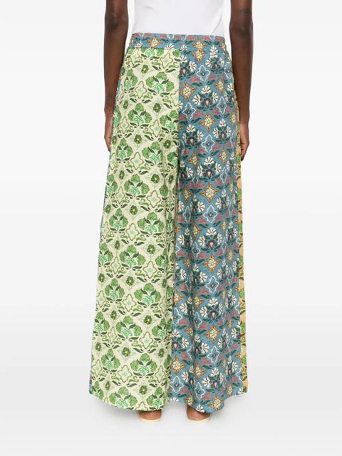 ALEMAIS Ali Spliced floral-print trousers - Blue
