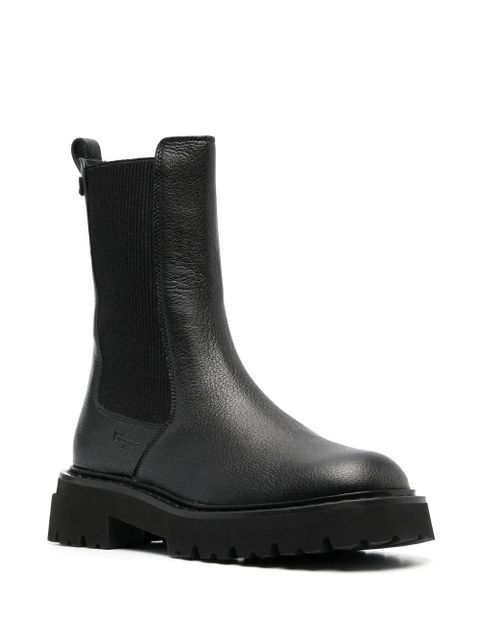 Ferragamo Double Gancini leather Chelsea boots - Black - zdjęcie produktu nr 2