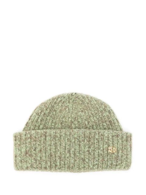 GANNI ribbed-knit beanie - Green - zdjęcie produktu nr 1