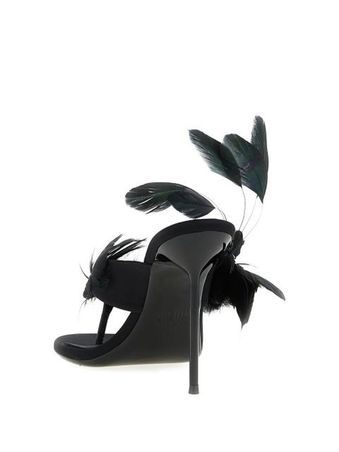 Paris Texas Lidia Feather Thong silk mules - Black - zdjęcie produktu nr 2
