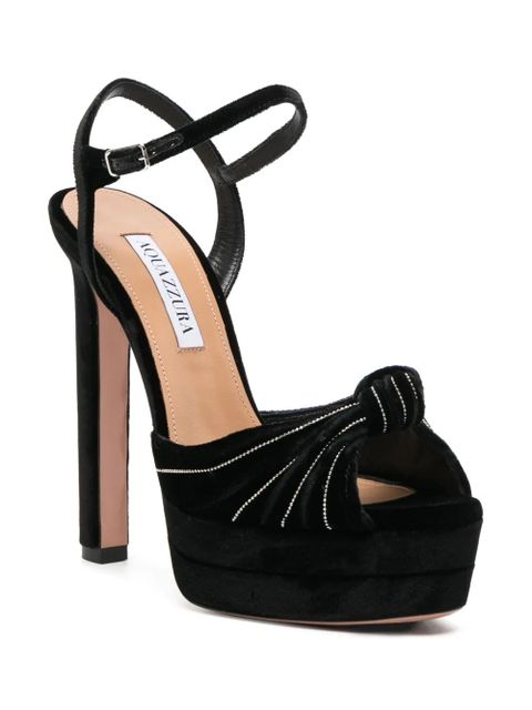 Aquazzura Atelier Plateau 130mm velvet pumps - Black - zdjęcie produktu nr 2