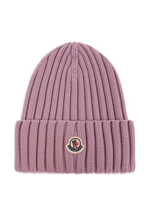 Moncler ribbed-knit beanie - Pink - zdjęcie produktu nr 1