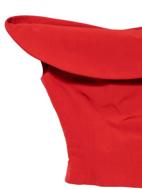 Magda Butrym cowl-neck cropped top - Red
