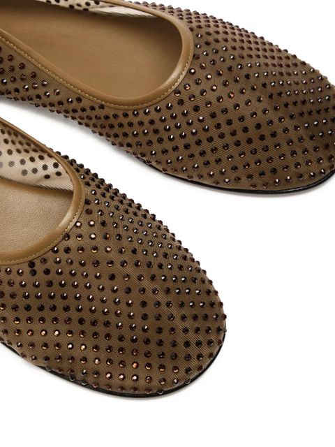 Dear Frances Balla crystal-embellished ballet flats - Brown
