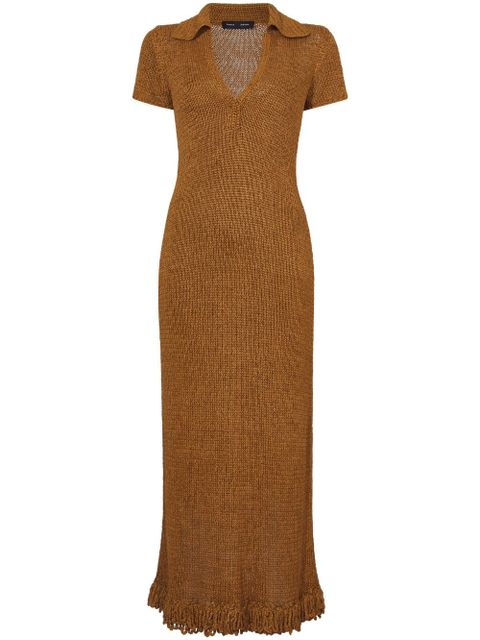 Proenza Schouler ribbon crochet fringe dress - Brown - zdjęcie produktu nr 1