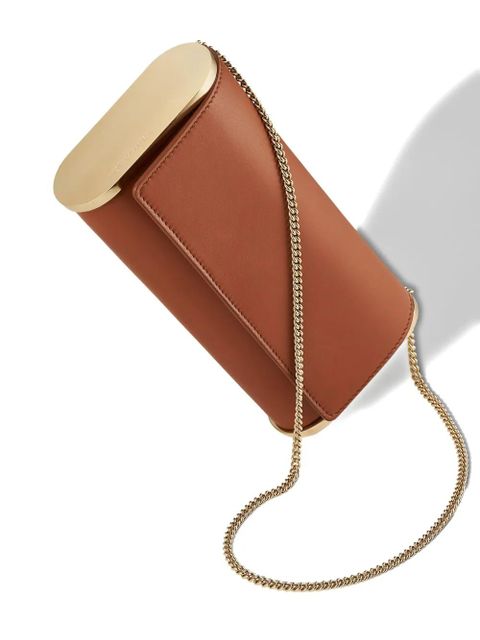 Aquazzura metallic-top leather shoulder bag - Brown