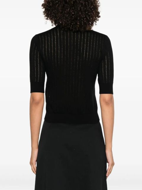 Max Mara open-knit short-sleeve top - Black - zdjęcie produktu nr 2