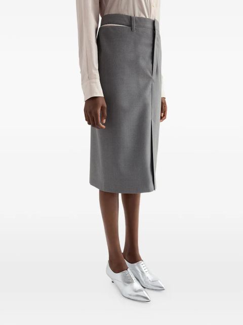 Jil Sander cut-out slit midi skirt - Grey
