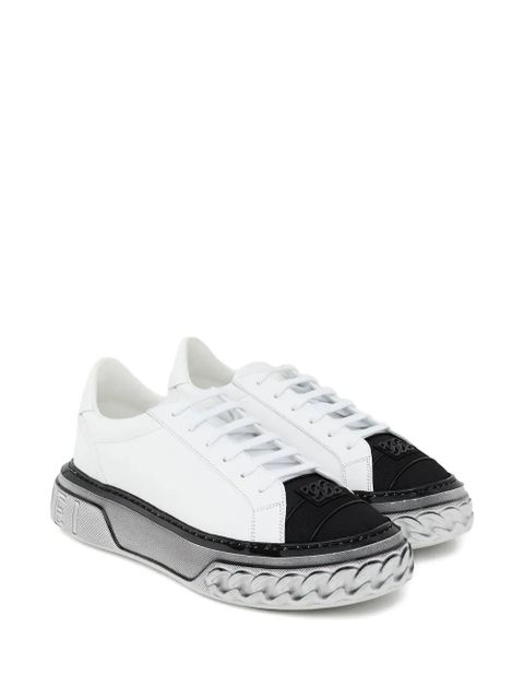 Casadei logo-embossed spray-effect sneakers - White - zdjęcie produktu nr 2