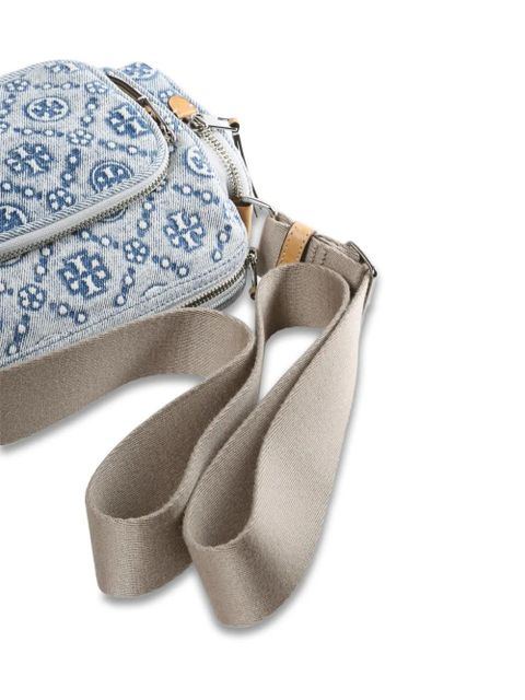 Tory Burch T Monogram zip-fastening cross body bag - Blue
