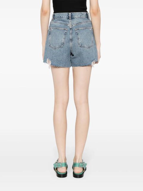 Reformation acid-wash denim shorts - Blue