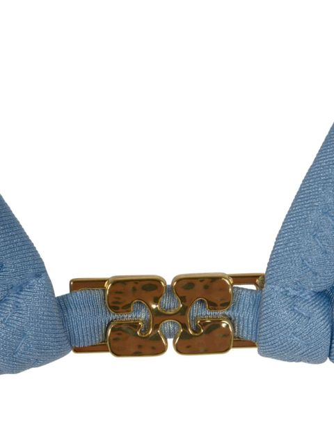 GANNI logo-plaque bikini top - Blue