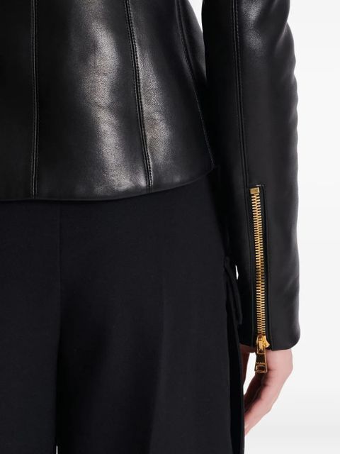 Balmain peplum zip-front jacket - Black