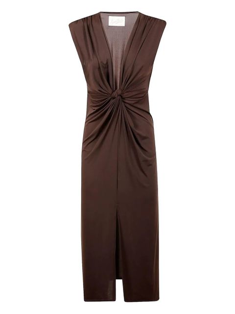 MC2 Saint Barth Marina knot-detail midi dress - Brown - zdjęcie produktu nr 1