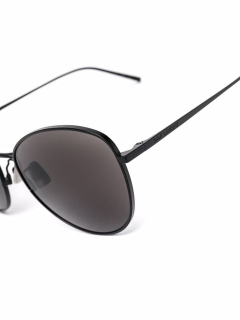 Saint Laurent Eyewear rounded cat-eye sunglasses - Black - zdjęcie produktu nr 2