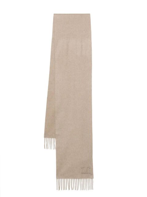 Max Mara embroidered-logo cashmere scarf - Neutrals - zdjęcie produktu nr 1
