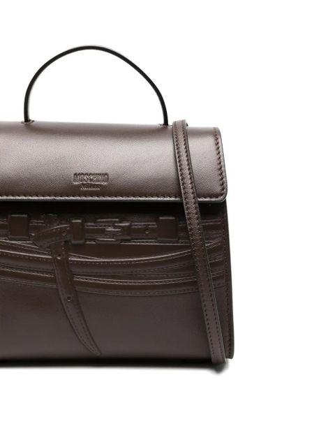 Moschino logo-debossed tote bag - Brown