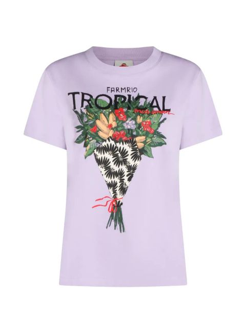FARM Rio floral print T-shirt - Purple - zdjęcie produktu nr 1