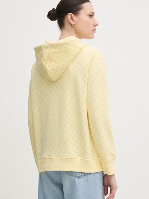 Joop! bluza damska kolor żółty z kapturem wzorzysta 30030062 10007096