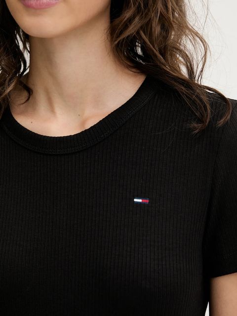 Tommy Jeans sukienka kolor czarny midi rozkloszowana DW0DW19721