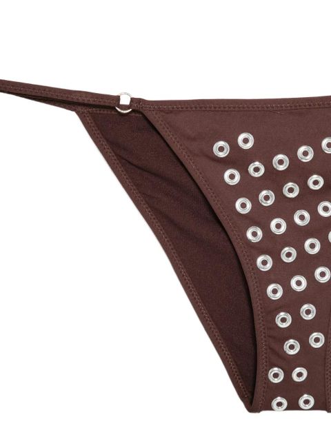 Gimaguas eyelet-embellished bikini bottoms - Brown
