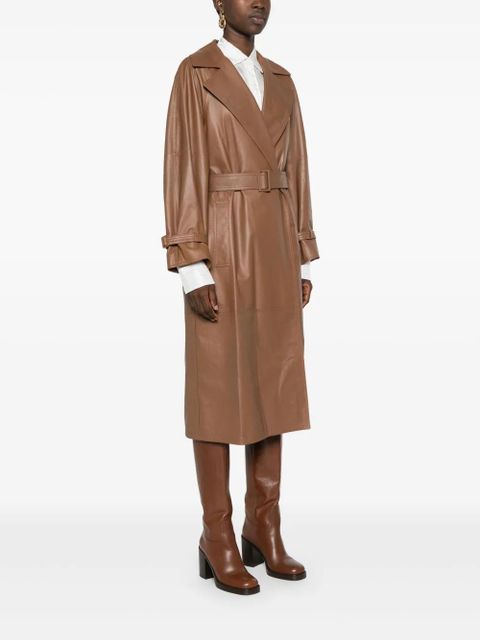 Max Mara Ande leather trench coat - Brown - zdjęcie produktu nr 2