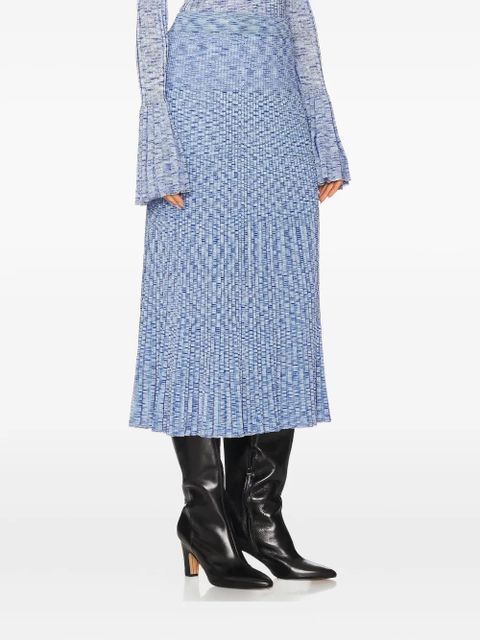 ZIMMERMANN Mouline pleated midi skirt - Blue