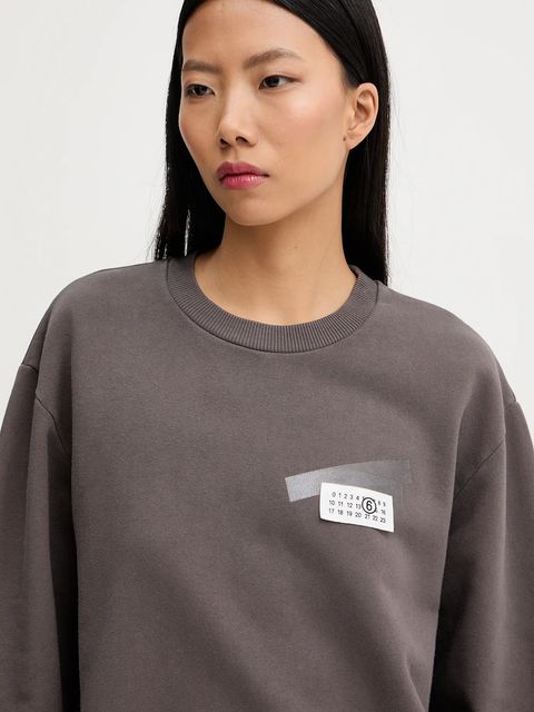 MM6 Maison Margiela bluza bawełniana damska kolor szary z aplikacją S62GU0143.M25024.810