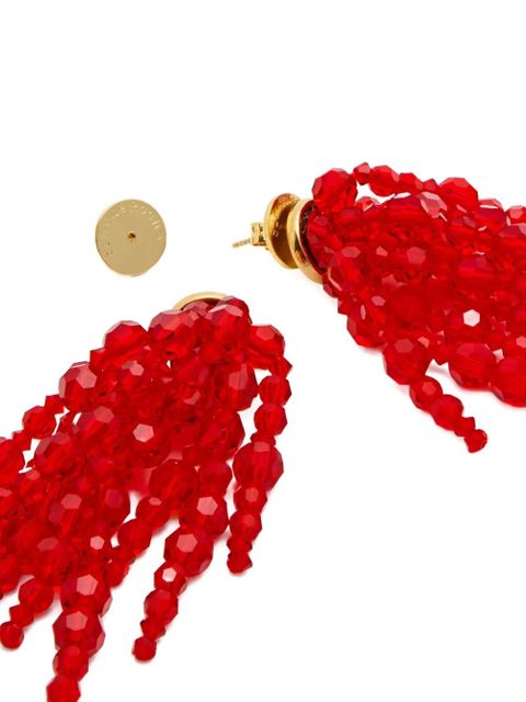 Simone Rocha beaded-embellishment chandelier earrings - Red - zdjęcie produktu nr 2