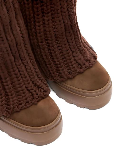 Casadei 80mm knitted platform boots - Brown - zdjęcie produktu nr 2