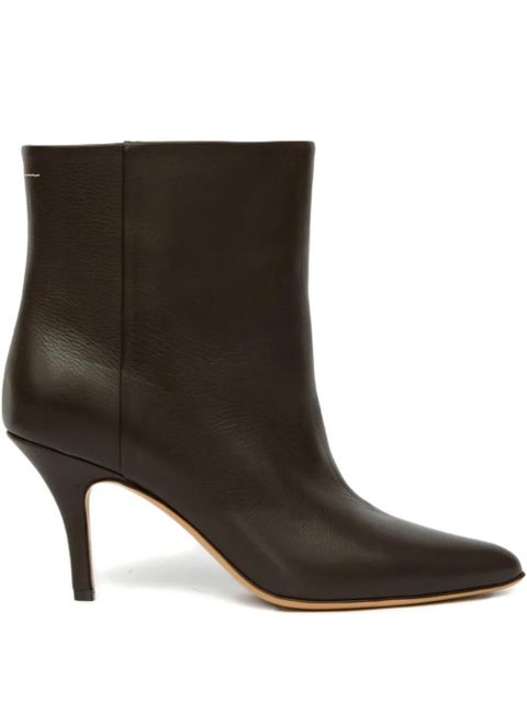 MM6 Maison Margiela pointed-toe leather ankle boots - Brown - zdjęcie produktu nr 1