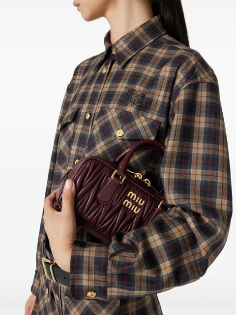 Miu Miu tartan wool shirt - Brown