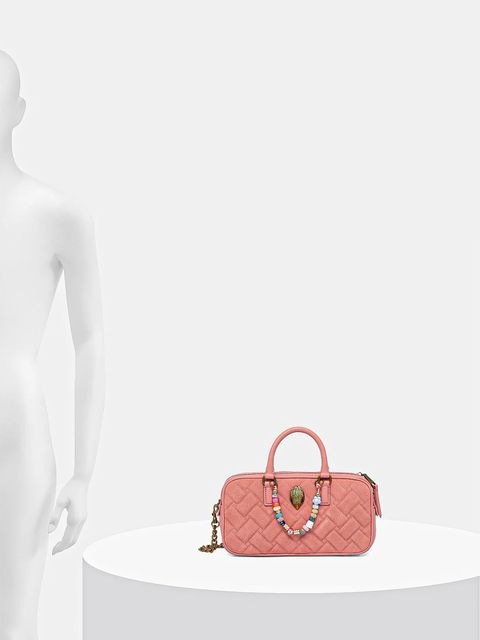 Kurt Geiger London torebka zamszowa KENSINGTON kolor różowy 3580957219