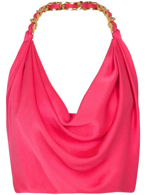 Balmain chain-strap silk-crepe top - Pink - zdjęcie produktu nr 1
