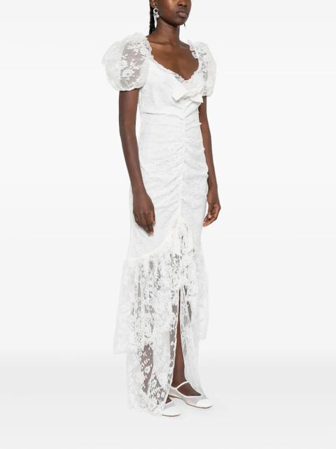 Alessandra Rich puff-sleeve lace maxi dress - White - zdjęcie produktu nr 2