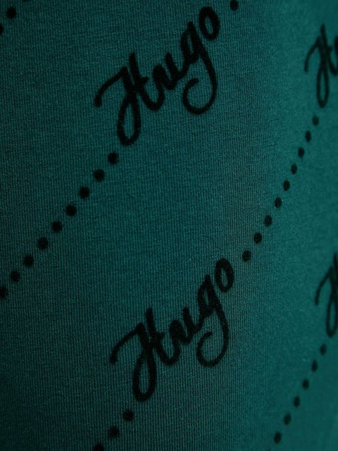 HUGO spodnie dresowe damskie kolor zielony z aplikacją 50545211