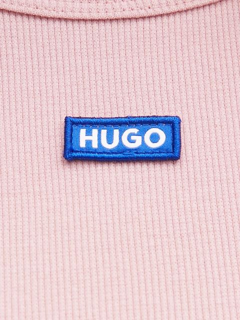 Hugo Blue t-shirt Baby Tee_B damski kolor różowy 50510749