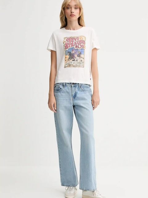 Levi's t-shirt bawełniany damski kolor biały A8804