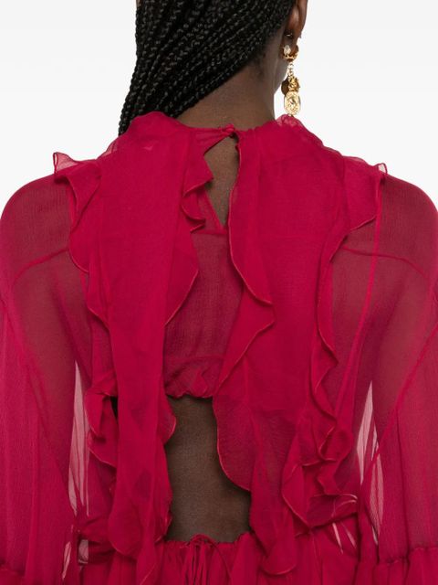 Chloé tiered-ruffles mini dress - Pink - zdjęcie produktu nr 1