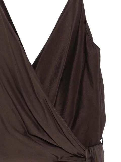 Alysi wrap-tie blouse - Brown