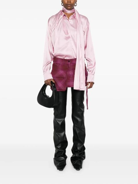 Acne Studios scarf-detail satin blouse - Pink