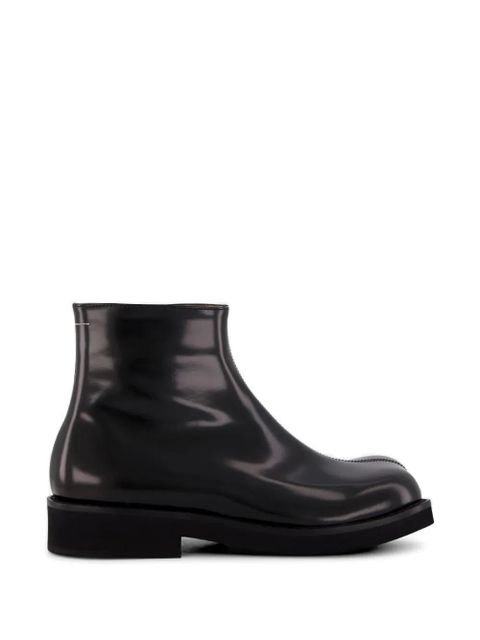 MM6 Maison Margiela square-toe leather boots - Black - zdjęcie produktu nr 1